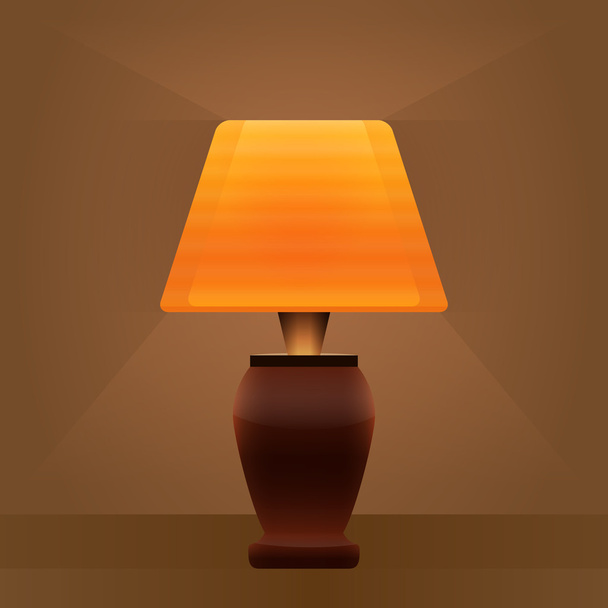 table lamp light brown background - Vetor, Imagem