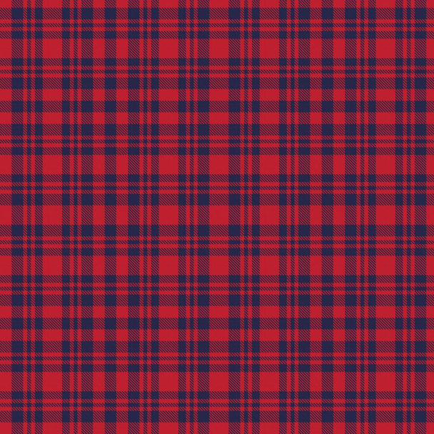 Red and navy plaid, checkered, tartan seamless pattern suitable for fashion textiles and graphics - Vector, Image