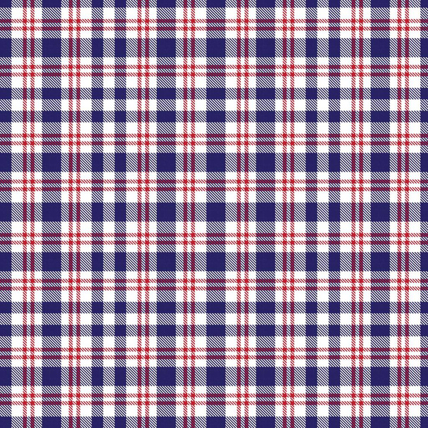 Red and navy plaid, checkered, tartan seamless pattern suitable for fashion textiles and graphics - Vector, Image