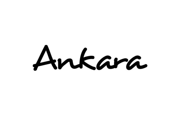Ankara city handwritten text word hand lettering. Calligraphy text. Typography in black color - Вектор, зображення