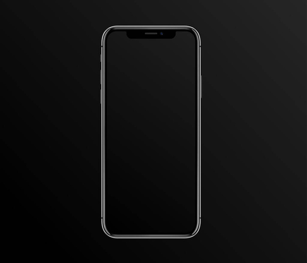 iPhone X. iPhone 11. détail élevé téléphone face avant vecteur dessin eps10 format isolé sur fond noir - Vecteur, image