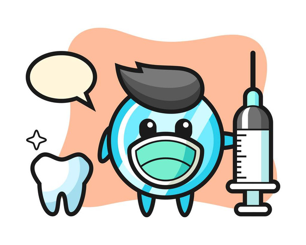 Mascot character of mirror as a dentist - Vector, Image