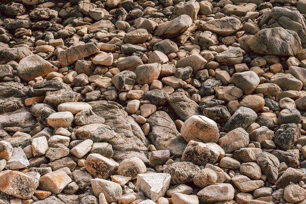 High resolution texture made with outdoors stones on the ocean coast - Фото, зображення
