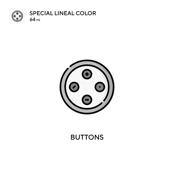 Boutons Icône vectorielle couleur linéaire spéciale. Icônes de boutons pour votre projet d'entreprise - Vecteur, image
