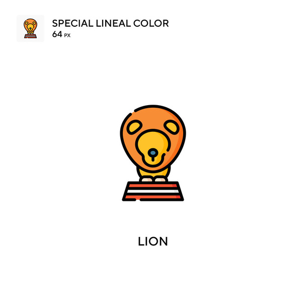 Lion Spezielles lineares Farbvektorsymbol. Löwen-Symbole für Ihr Geschäftsprojekt - Vektor, Bild
