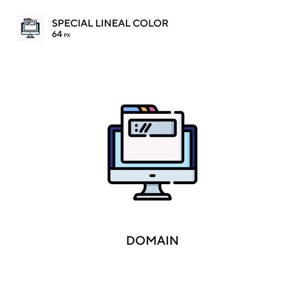 Значок специального линейного вектора цвета домена. Иконки домена для Вашего бизнес-проекта - Вектор,изображение