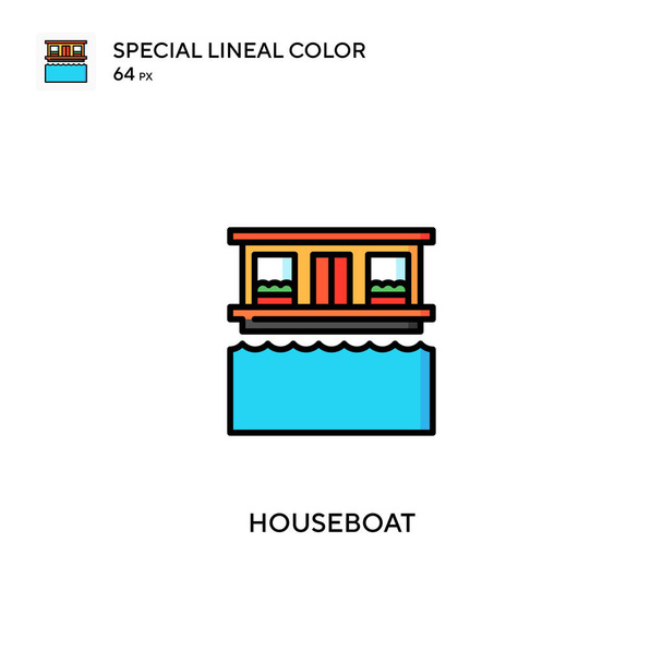 Bouseboat Спеціальна піктограма лінійного кольору. Піктограми для вашого бізнес-проекту
 - Вектор, зображення