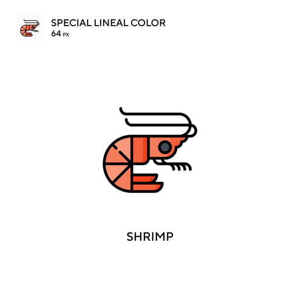Shrimp Spezielle lineare Farbvektorsymbol. Shrimp-Symbole für Ihr Geschäftsprojekt - Vektor, Bild
