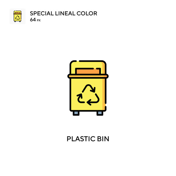 Poubelle en plastique Icône vectorielle de couleur linéaire spéciale. Icônes de poubelle en plastique pour votre projet d'entreprise - Vecteur, image