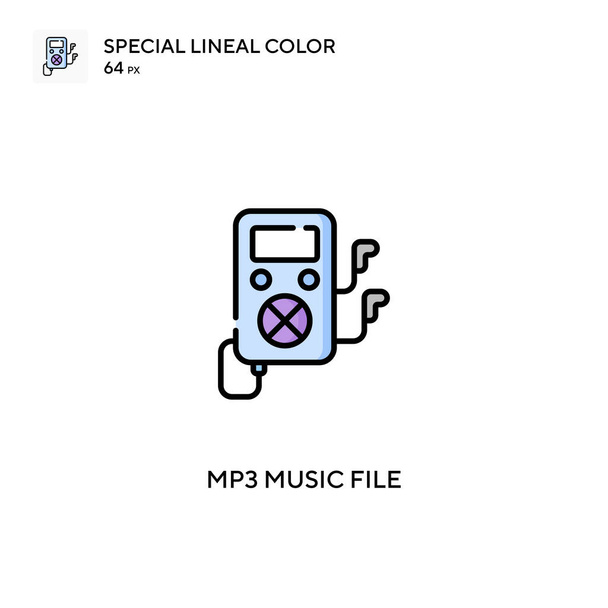 MP3-Musikdatei Spezielles lineares Farbvektorsymbol. MP3-Musikdatei-Symbole für Ihr Geschäftsprojekt - Vektor, Bild