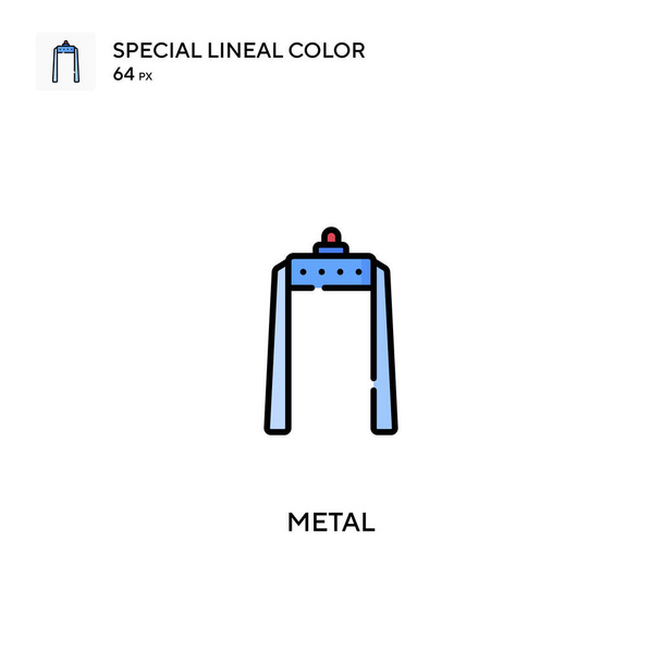 Metall Spezielles lineares Farbvektorsymbol. Metall-Ikonen für Ihr Geschäftsprojekt - Vektor, Bild