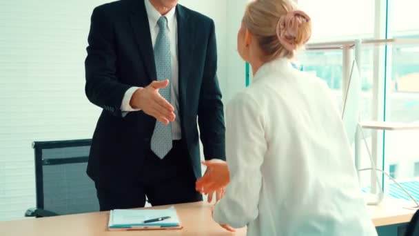 Uchazeč o práci a manažer potřesení rukou v pohovoru - Záběry, video