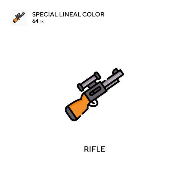 Rifle Icono especial de vector de color lineal. Iconos de rifle para su proyecto empresarial - Vector, Imagen