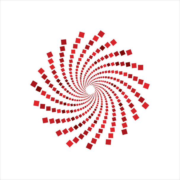 Schwarze Vektorquadrate in Kreisform. Geometrische Kunst - Vektor, Bild