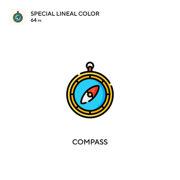 Iránytű Különleges lineáris szín vektor ikon. Iránytű ikonok az üzleti projektjéhez - Vektor, kép