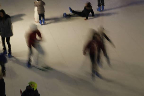 Ice skating in a street of Bilbao - Photo, Image