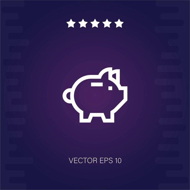 Piggy Bank icono vectorial ilustración moderna - Vector, Imagen