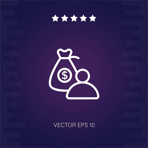 money bag vector icon modern illustration - Vector, Image