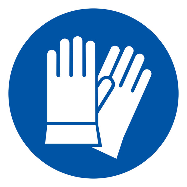 Wear Safety Gloves Symbol Sign ,Vector Illustration, Isolate On White Background Label. EPS10  - Διάνυσμα, εικόνα