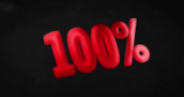 100 Prozent. 4K-Textanimation - Filmmaterial, Video