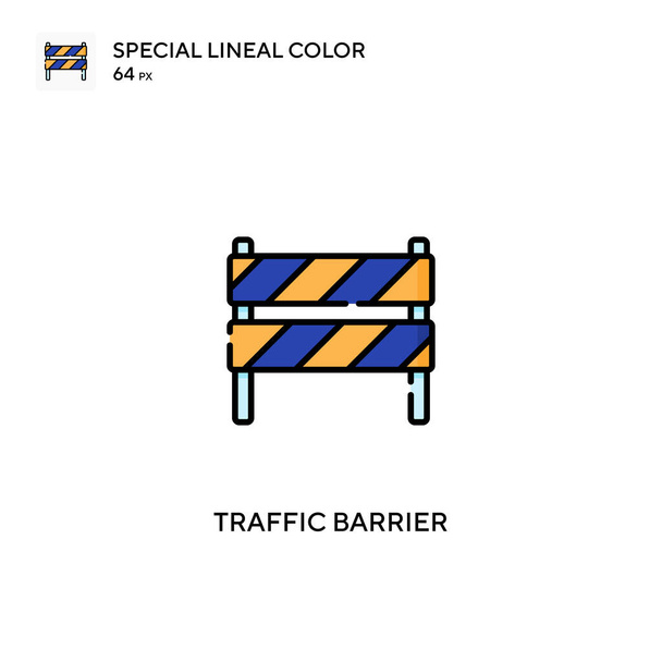 Forgalmi akadály Speciális lineáris színvektor ikon. Forgalmi akadály ikonok az üzleti projektjéhez - Vektor, kép