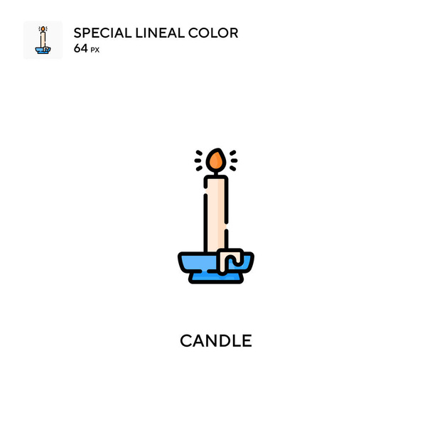 Vela ícone vetorial de cor linear especial. Ícones de vela para o seu projeto de negócio
 - Vetor, Imagem