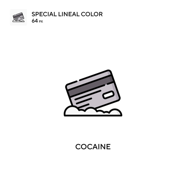 Cocaína Icono especial de vector de color lineal. Iconos de cocaína para tu proyecto empresarial - Vector, Imagen