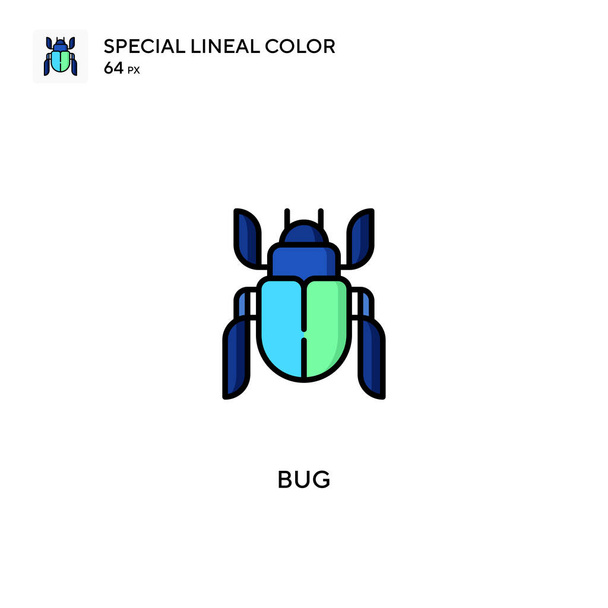 Bug Icono especial de vector de color lineal. Iconos de errores para su proyecto empresarial - Vector, Imagen