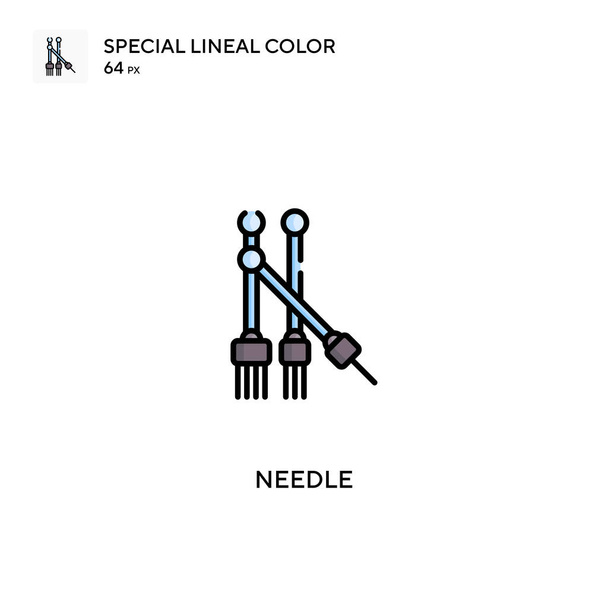 針特殊線型カラーベクトルアイコン。ビジネスプロジェクトの針アイコン - ベクター画像