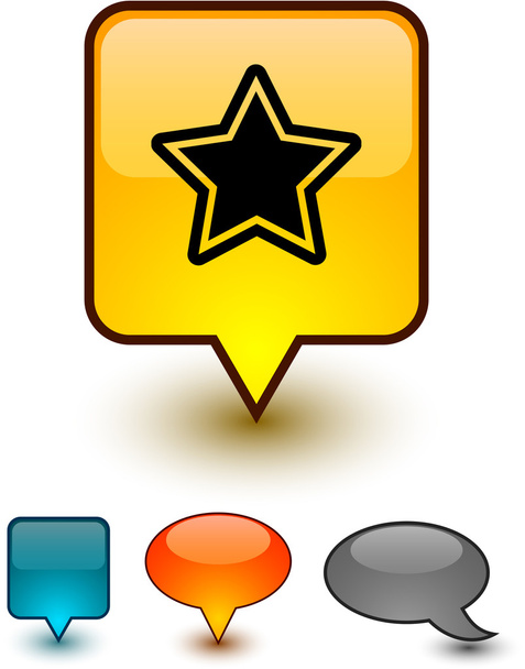 Star speech comic icons. - Vector, Image