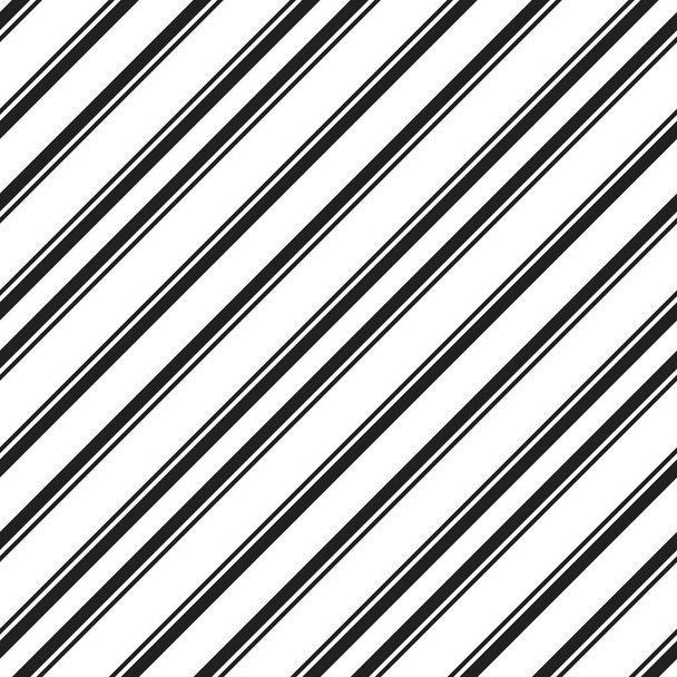 ファッション繊維、グラフィックに適した黒と白の斜めの縞模様シームレスなパターンの背景 - ベクター画像