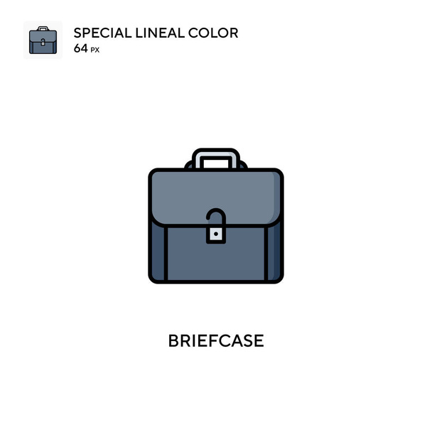 ブリーフケース特殊線型カラーベクトルアイコン。ビジネスプロジェクトのブリーフケースアイコン - ベクター画像