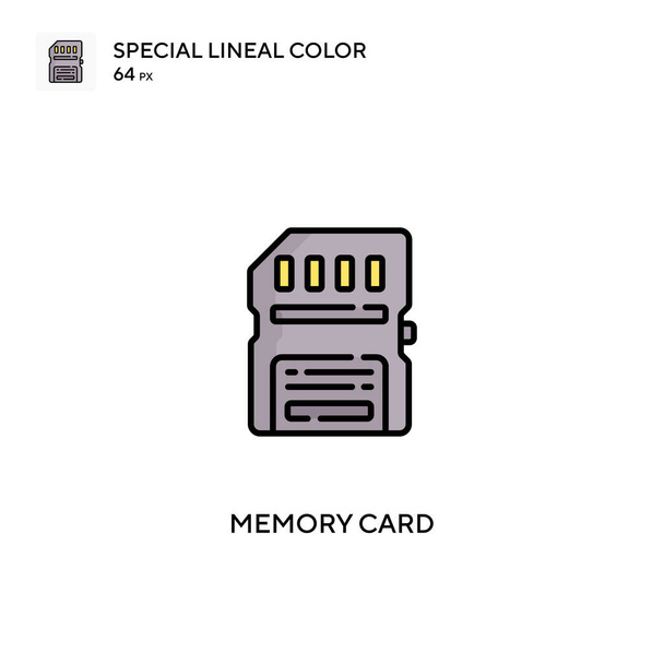 Paměťová karta Speciální vektorová ikona lineární barvy. Ikony paměťové karty pro váš obchodní projekt - Vektor, obrázek