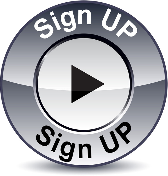 Sign up round button. - Vector, afbeelding