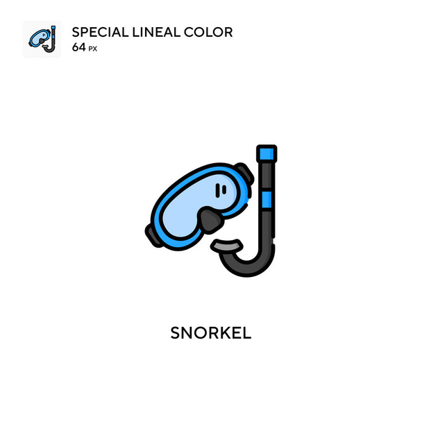 Snorkel Icône vectorielle couleur linéaire spéciale. Icônes de plongée pour votre projet d'entreprise - Vecteur, image