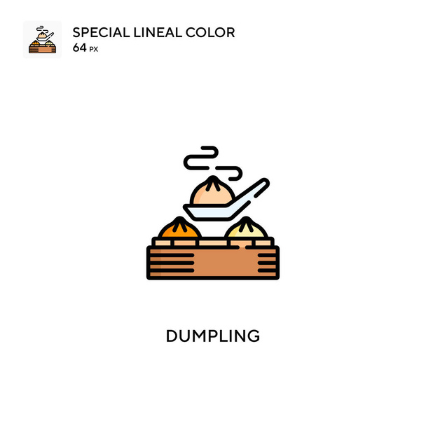 Dumpling Icône vectorielle de couleur linéaire spéciale. Icônes Dumpling pour votre projet d'entreprise - Vecteur, image