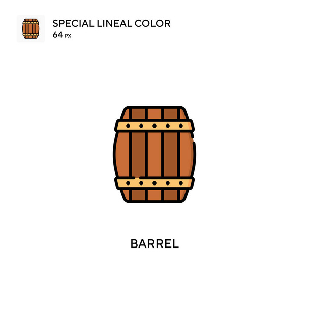 Barile Speciale icona vettoriale a colori lineari. Icone a botte per il tuo progetto aziendale - Vettoriali, immagini
