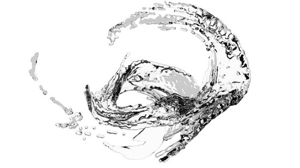 La corriente de agua, el movimiento circular, 3D, imagen realista. - Foto, Imagen