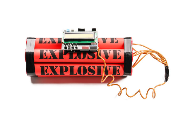 Бомба з таймером на білому тлі
 - Фото, зображення
