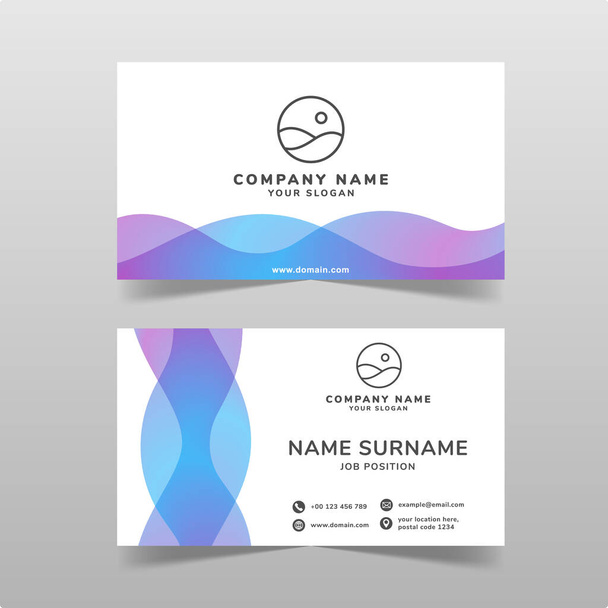 Modern dynamic wave business card vector template. - Vector, Image