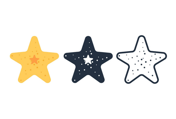 Icône d'étoile de mer mignonne, vecteur et illustration. - Vecteur, image