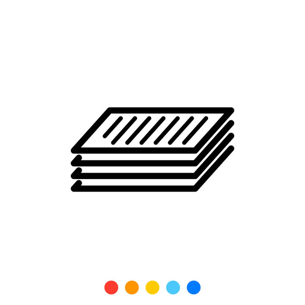 Eenvoudige document icon.Stack of Paper icoon, Document sheet. - Vector, afbeelding