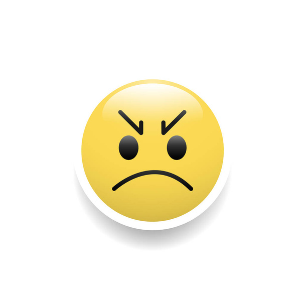 Angry face emoticon,Vector and Illustration. - Vector, Image