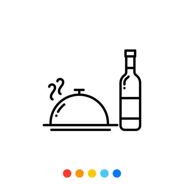 Food and wine bottle icon,Vector and Illustration. - Vector, Image
