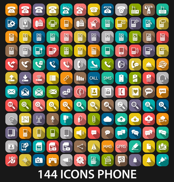 Set phone icon - Vector, afbeelding