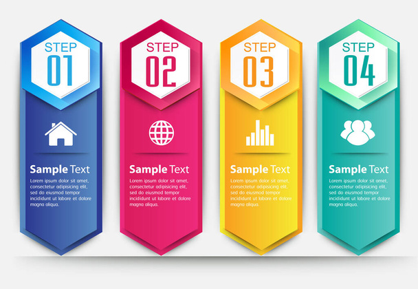 colorful boxes with space for your text, vector template - Vector, afbeelding