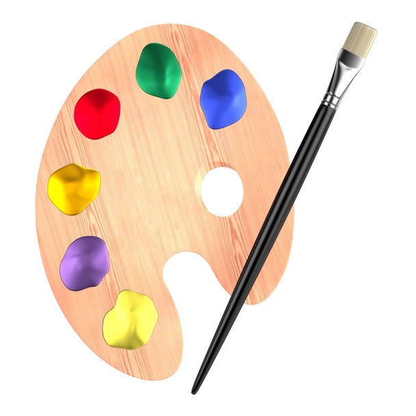 Realistic 3d render of paint tools - Photo, Image