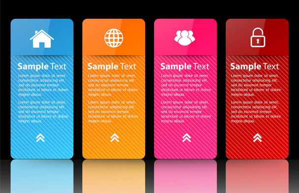 Colorful modern text box template for website computer graphic technology and internet, numbers. Set of color frames for text or quotes. brochure. many, various. infographics - Vektor, Bild