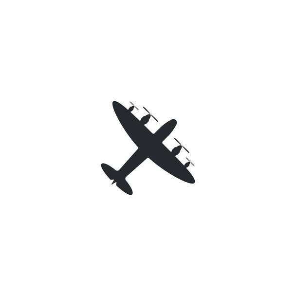 alte Flugzeug-Vektor-Icon-Illustration in flachem Design  - Vektor, Bild