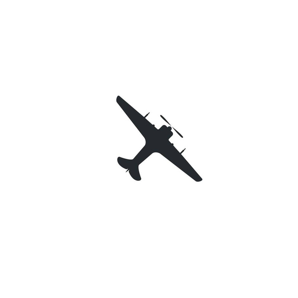 старая иллюстрация вектора самолета в плоской конструкции  - Вектор,изображение